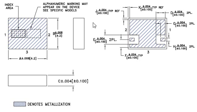 Mechanical Drawing - Mini-Circuits BFCQ LTCC Bandpass Filters